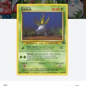 Oddish Jungle Common 58/64 - WOTC Pokemon TCG Card LP